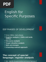 English For Specific Purposes: Development of Esp