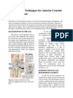 Materials and Techniques For Anterior Cruciate Ligament Repair