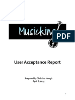 User Acceptance Report Musicking