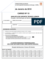 Prova PUC Analista de Suporte - Banco de Dados