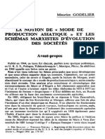 Godelier 1964 Mode de Production Asiatique