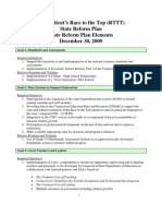 Connecticut's Race To The Top (RTTT) State Reform Plan State Reform Plan Elements December 30, 2009