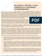 El Desarrollo de La Técnica y Sus Implicaciones en La Sociedad Contemporánea