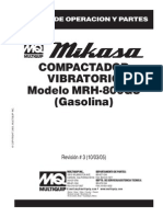 Rollers Walk Behind Tandem Drum MRH800GS Rev 3 Spanish Manual DataId 18471 Version 1