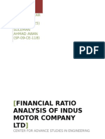 Financial Ratio Analysis of Indus Motor Company LTD