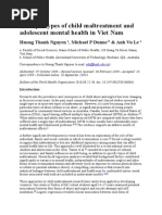 Multiple Types of Child Maltreatment and Adolescent Mental Health in Viet Nam