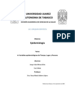 Variables Epidemiologicas de Tiempo, Lugar y Persona