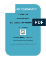 B SC Counselling Psychology - VI Sem. Core Course - Health Psychology