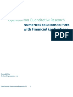 Numerical Solutions To PDEs With Financial Applications