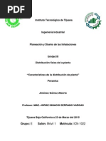 Características de La Distribución de Planta