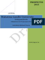 Draft Prospectus For MG University CAP