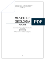 Reporte Museo de Geología Unam