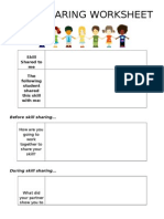 Skill Sharing Worksheet: Skill Shared To Me The Following Student Shared This Skill With Me