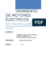 Lab 13diagnóstico y Puesta en Operación de Un Motor de Corriente Continua