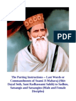 The Parting Instructions - Last Words or Commandments of Soami Ji Maharaj (Shiv Dayal Seth, Sant Radhasoami Sahib)