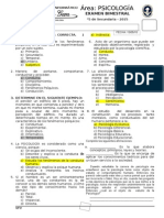 Examen Bimestral de Psicología . - 5°