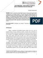 Sociologia Das Emoções Relevância Teórico Acadêmica e Perspectivas de Análise.