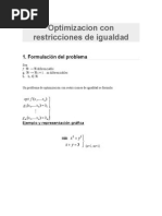 Trabajo de Optimización Con Restricciones de Igualdad