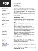 IT Manager CV Example