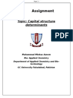 Assignment: Topic: Capital Structure Determinants