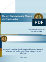 Riesgo Operacional y Planes de Continuidad