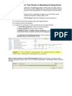 Uploading Tests in Blackboard Using Excel