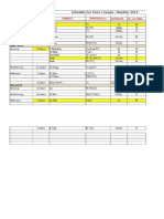 Schedule For Term One Exams - Nov 2014