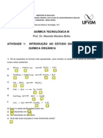 Atividade 1 - Introdução Ao Estudo Das Reações Orgânicas - Respostas PDF