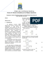 RELATÓRIO 2 - Método de Identificação Dos Mínimos Quadrados