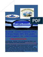 Facebook, London Corporate Office 10 Brock Street NW1 3FG London, United Kingdom