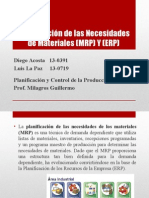 Planificación de Las Necesidades de Materiales (MRP y ERP)