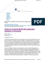 Water-to-Cement Ratio and Aggregate Moisture Corrections