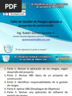 Taller de Gestion de Riesgos Aplicado A Proyectos de Construccion