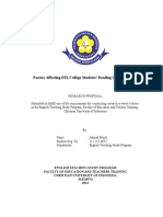 Factors Affecting EFL College Students' Reading Comprehension