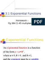 3.1 Exponential Functions: Homework - PG 384 (1-45 Multiples of 3)