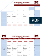 MHS VB Summer Schedule 2015