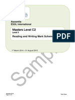 Masters Level C2 Reading and Writing Markscheme Level 3 SAMPLE PDF