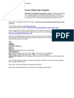 Science Manuscript Word Template