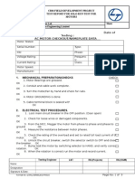 Motor Testing and General Checks Format