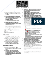 Batman Miniatures Game Quick Reference Sheet