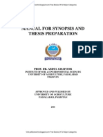 Manual For Synopsis and Thesis Preparation