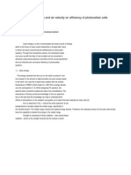 Effect of Dust Humidity and Air Velocity On Efficiency of Photovoltaic Cells