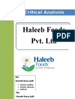 Critical Analysis: Haleeb Foods Pvt. LTD