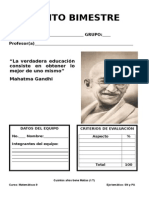 Consigna de Matematicas Bloque 5 de Secundaria Tercer Grado