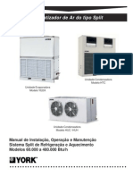 Manual de Instalacao Operacao e Manutencao Split YORK Modelo 60.000 A 480.000 Btu-H