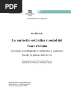 La Variación Estilística y Social Del Voseo Chileno