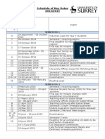 Schedule of Key Dates 2014/2015: Semester 1