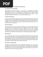 6 Major Schools of Thought in Psychology Functionalism Psychology