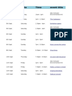 Penfest 2015 Events Table