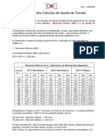 Cálculos de Queda de Tensão Exercícos